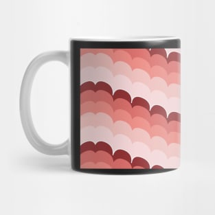 Bargello scallop waves coral Mug